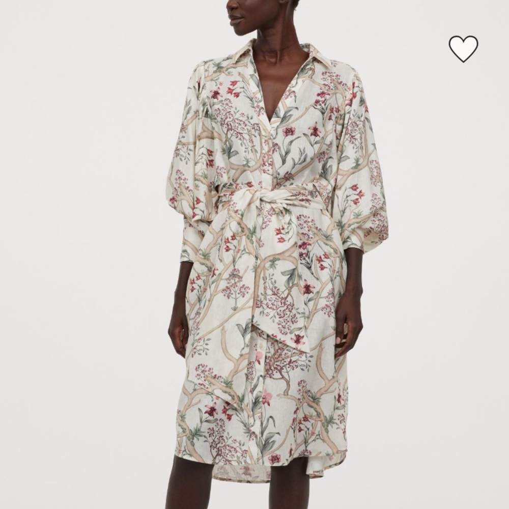 JOHANNA ORTIZ x H&M PRINTED LINEN SHIRT DRESS